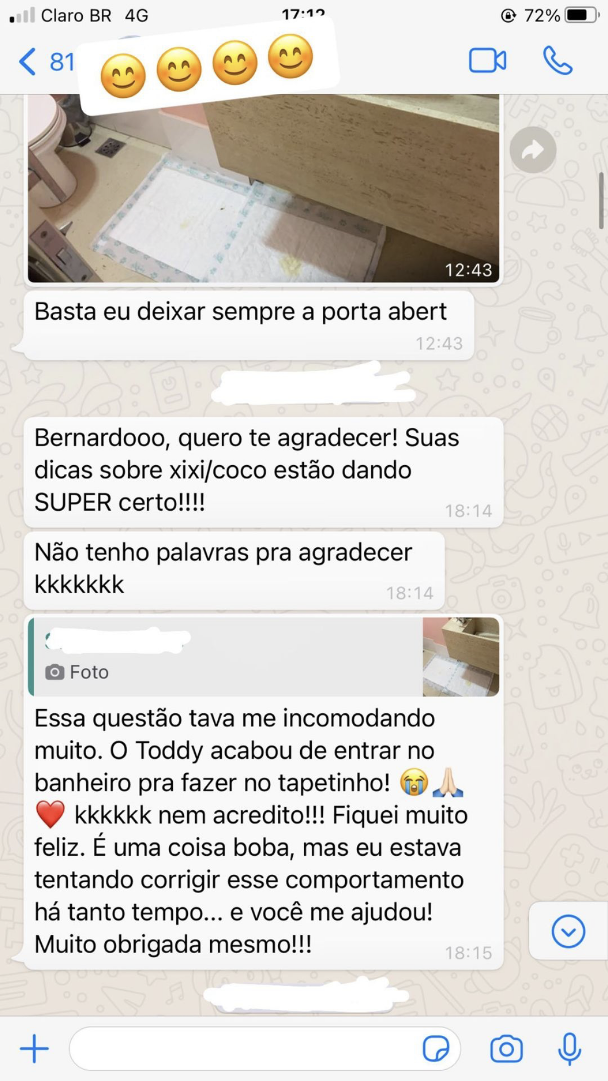 Curso Cão Bem Resolvido depoimento e resultados prints de alunos