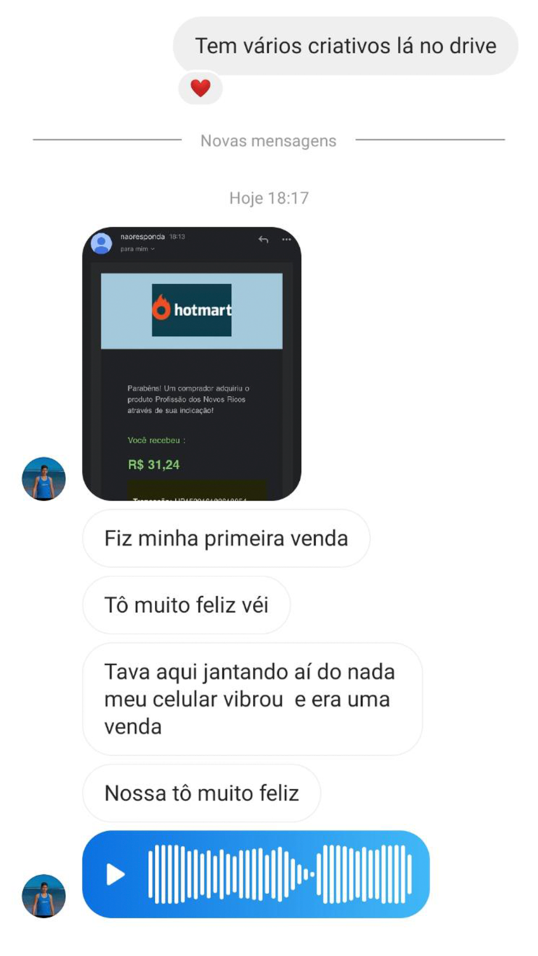 Rota Das Vendas Online depoimento e resultados prints de alunos