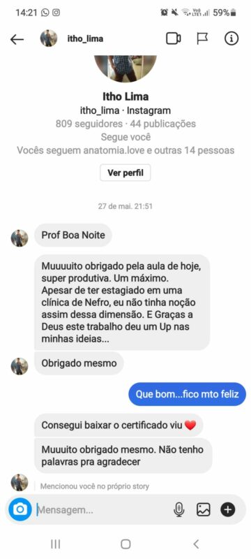 Descomplica HD - Descomplica Hemodiálise depoimento e resultados prints de alunos