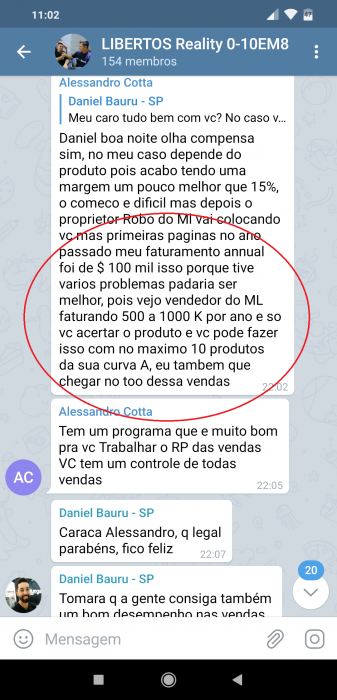 Negócio de 4 Rendas do Cassio Canali depoimento e resultados prints de alunos