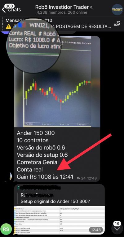 Robô Investidor Trader depoimento e resultados prints de alunos