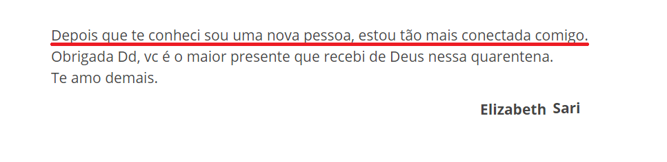 Todo Santo Dia da Andreza Carício depoimento e resultados prints de alunos