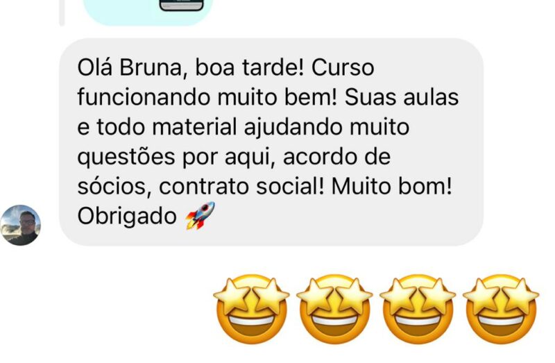 Contratos da Nova Economia depoimento e resultados prints de alunos