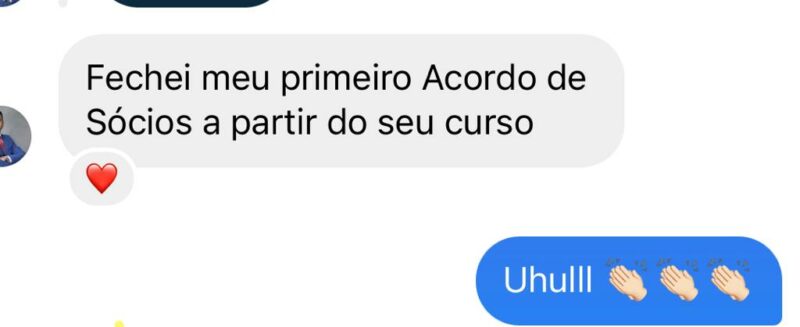 Contratos da Nova Economia depoimento e resultados prints de alunos