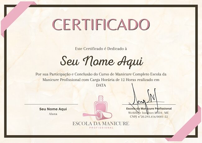 Escola da Manicure Profissional certificado mec valido