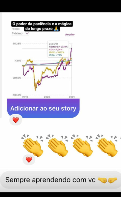 InvestClub do Tio Huli depoimento e resultados prints de alunos