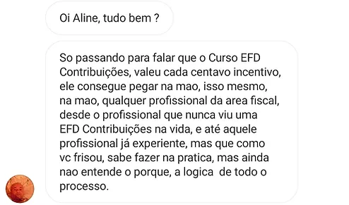 Imersão Tributos Indiretos depoimento e resultados prints de alunos