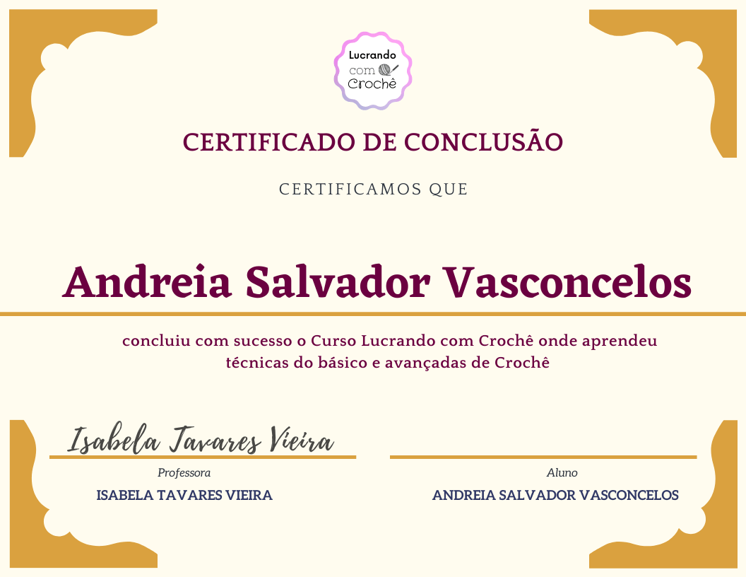 Lucrando com Crochê certificado mec valido