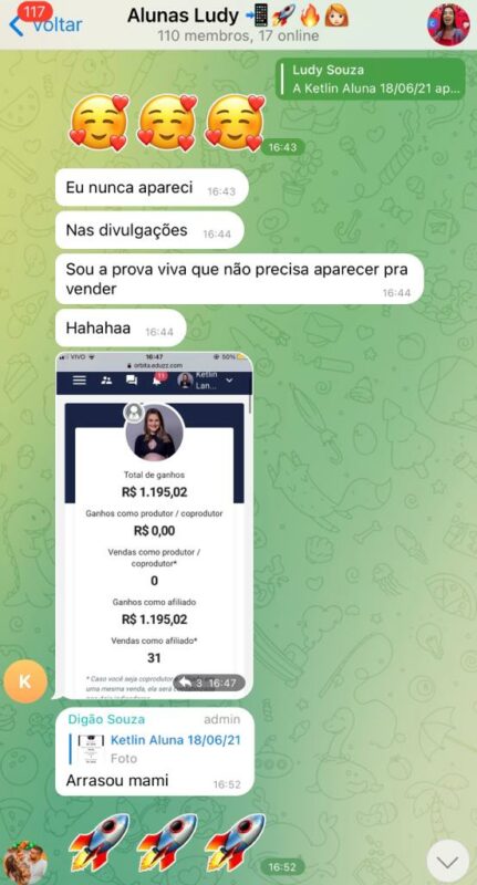 Método Nexus da Ludmylla Souza depoimento e resultados prints de alunos