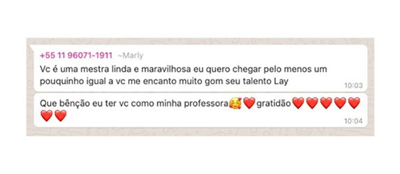 Curso Mestra dos Bolos de Laíse Gama depoimento e resultados prints de alunos