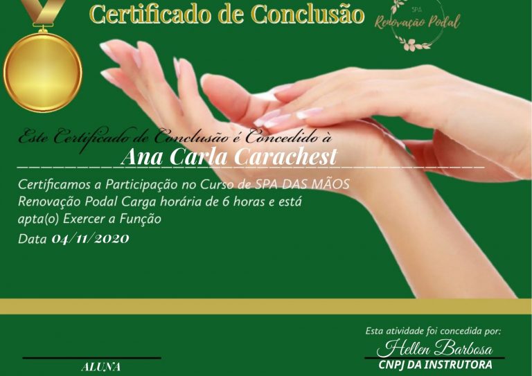 Curso Spa das Mãos Renovação Podal certificado mec valido