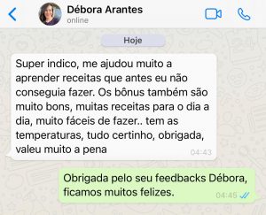 Livro Deliciosas Receitas para Air Fryer depoimento e resultados prints de alunos