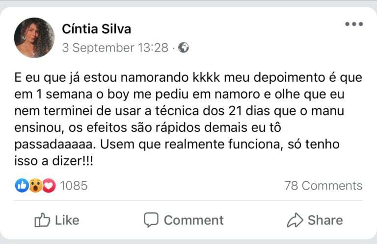 Livro O Poder da Sedução Inteligente depoimento e resultados prints de alunos