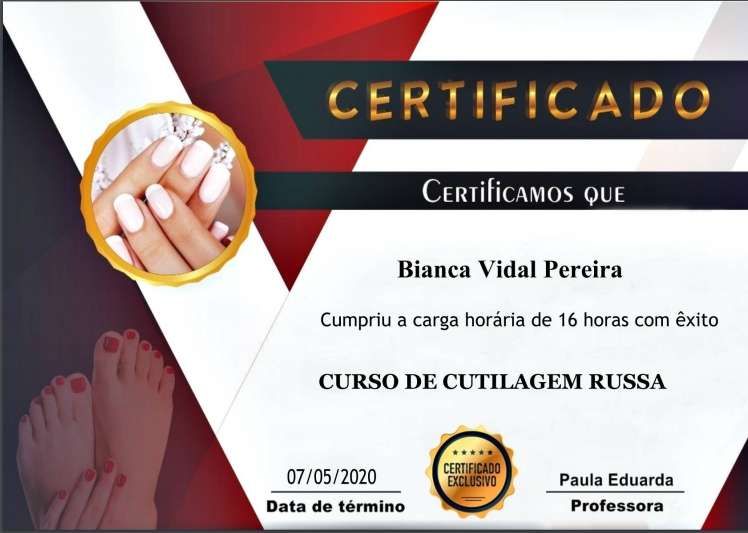 Curso de Cutilagem Russa certificado mec valido