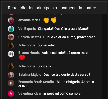 Curso de Nutrição Clínica de Cães e Gatos depoimento e resultados prints de alunos