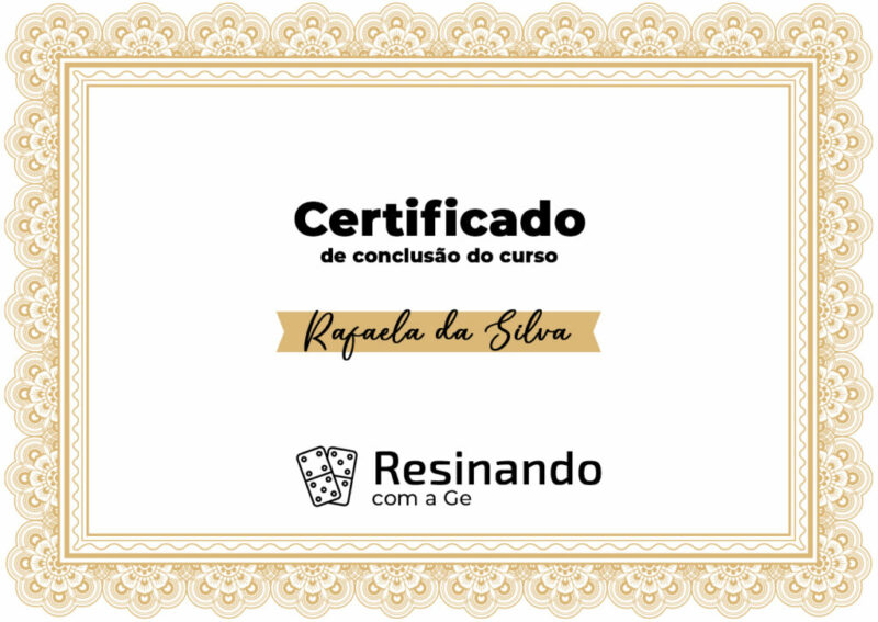 Curso Resinando com a Ge certificado mec valido