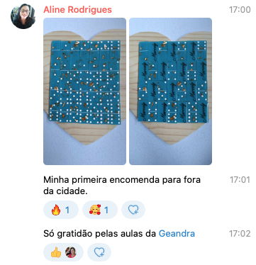 Curso Resinando com a Ge depoimento e resultados prints de alunos