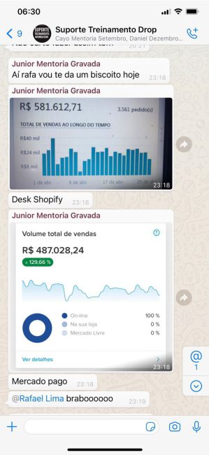 Mentoria ABC do Drop depoimento e resultados prints de alunos