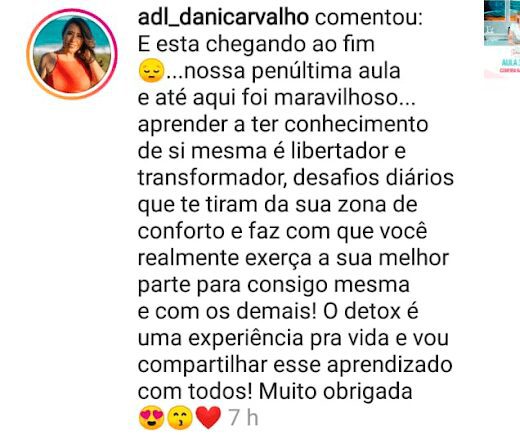 Clube Detox da Alma da Bianca Toledo depoimento e resultados prints de alunos