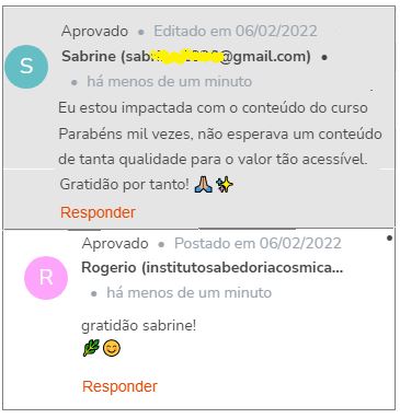 Curso de Formação Em Astrologia Terapêutica depoimento e resultados prints de alunos