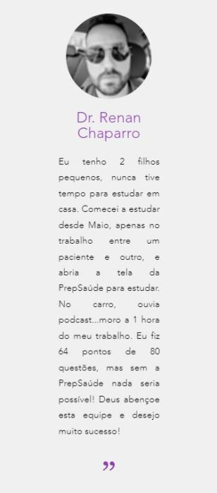 PrepTEMFC - Curso Preparatório para Prova de Título de Especialista em Medicina de Família e Comunidade  depoimento e resultados prints de alunos