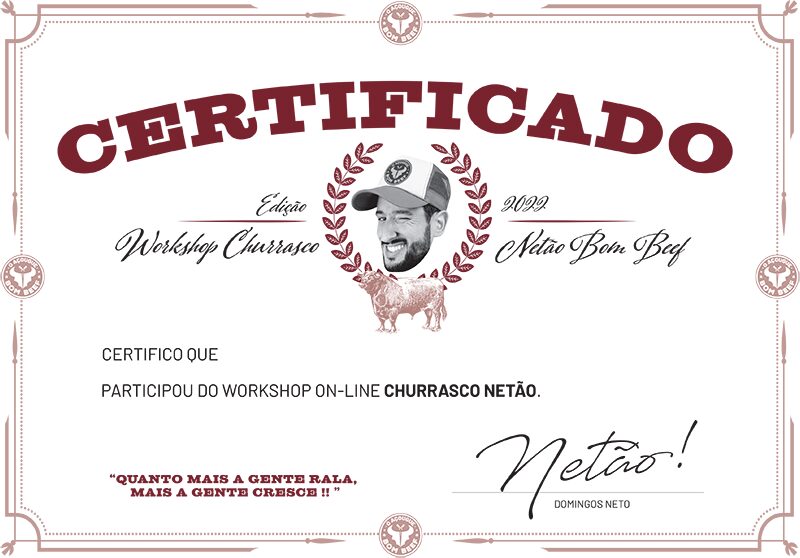 Curso Churrasco do Netão certificado mec valido