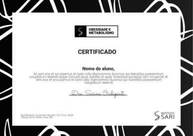 Imersão de Metabolismo e Obesidade da Dra. Sarina Occhipinti certificado mec valido