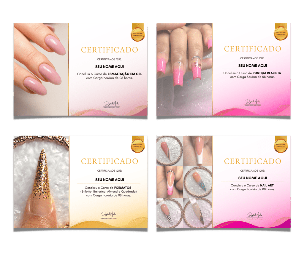 Curso Alongamento de Unhas 10 em 1 - Digital Nails certificado mec valido