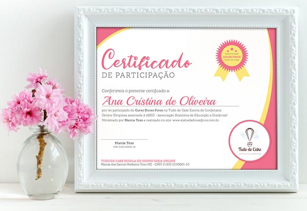 Curso Ateliê de Doces Finos certificado mec valido