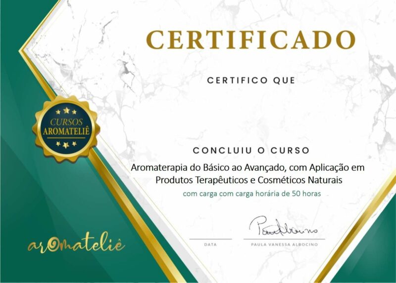 Curso Aromaterapia 360 certificado mec valido