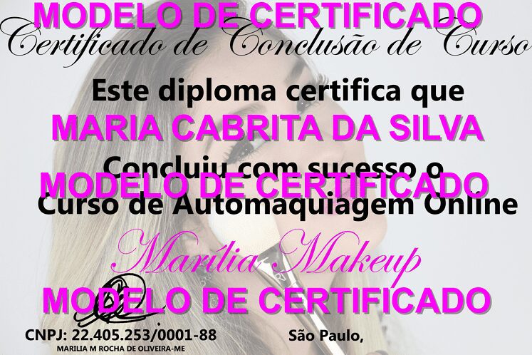 Curso de Automaquiagem da Marília Makeup BBB 23 certificado mec valido