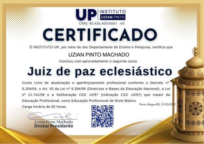 Curso de Juiz de Paz certificado mec valido