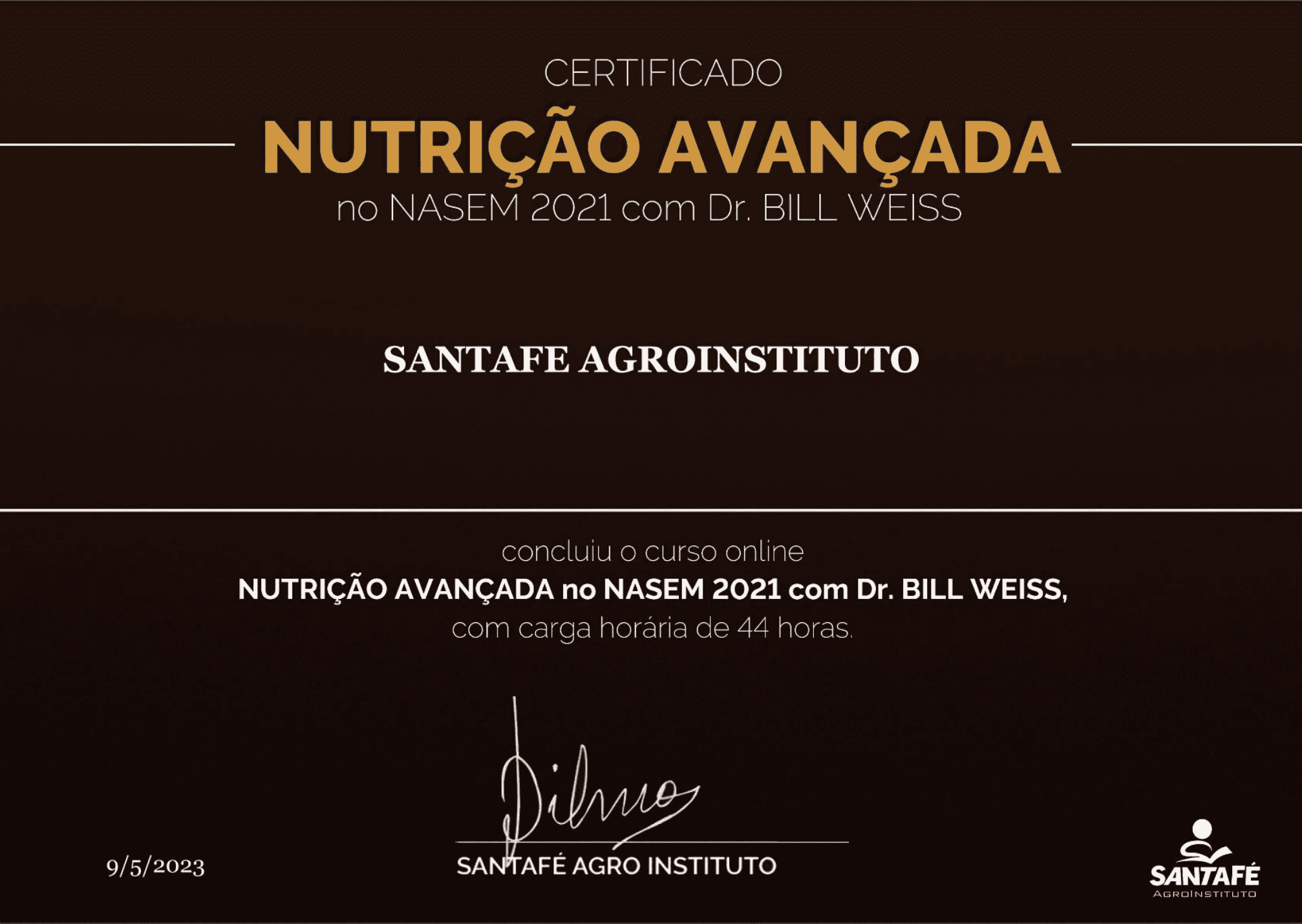 Curso Nutrição Avançada no NASEM 2021 certificado mec valido