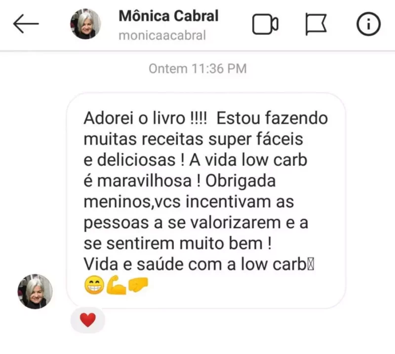 150 Receitas Low-Carb E Cetogênicas De Sucesso depoimento e resultados prints de alunos