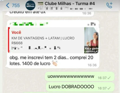 Clube Milhas do Silvino Toiti depoimento e resultados prints de alunos