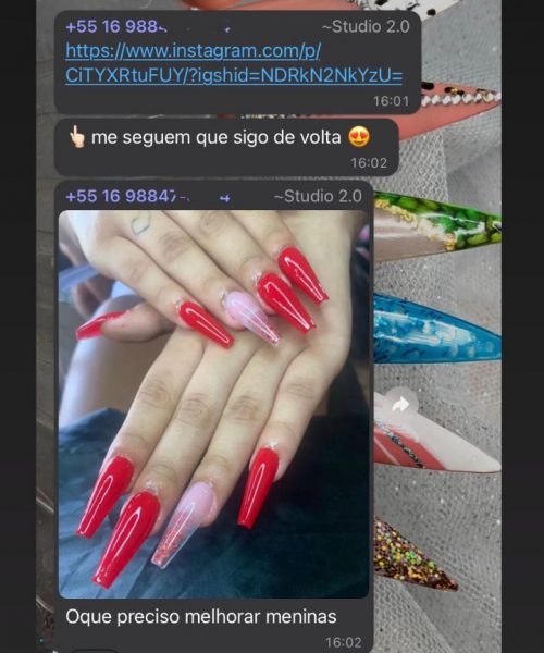 Curso Alongamento de Unhas 10 em 1 - Digital Nails depoimento e resultados prints de alunos