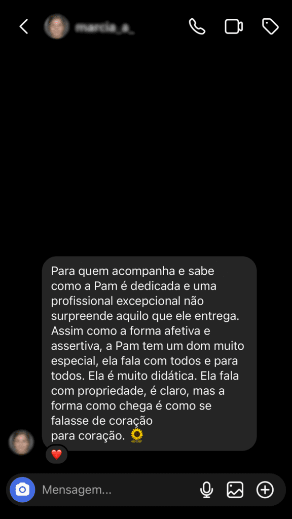 Curso Ame Amar - A Cura das Relações depoimento e resultados prints de alunos