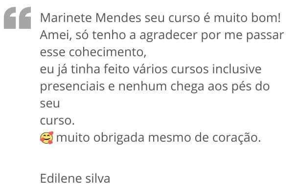 Curso de Massoterapia da Marinete Mendes depoimento e resultados prints de alunos