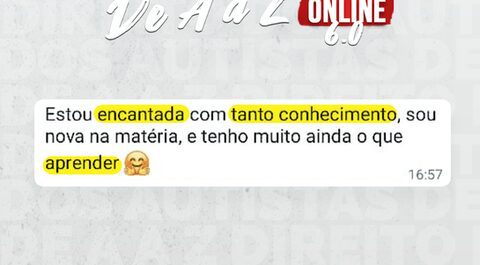 Curso Direito Dos Autistas de A a Z depoimento e resultados prints de alunos