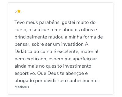 Curso EscanTevo de Trade Esportivo em Escanteios depoimento e resultados prints de alunos