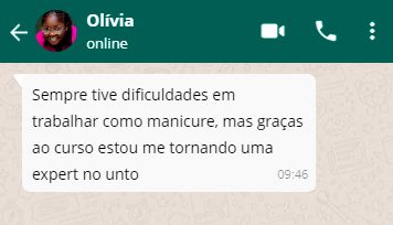 Curso Nail Academy - Do Zero ao Último Nível depoimento e resultados prints de alunos