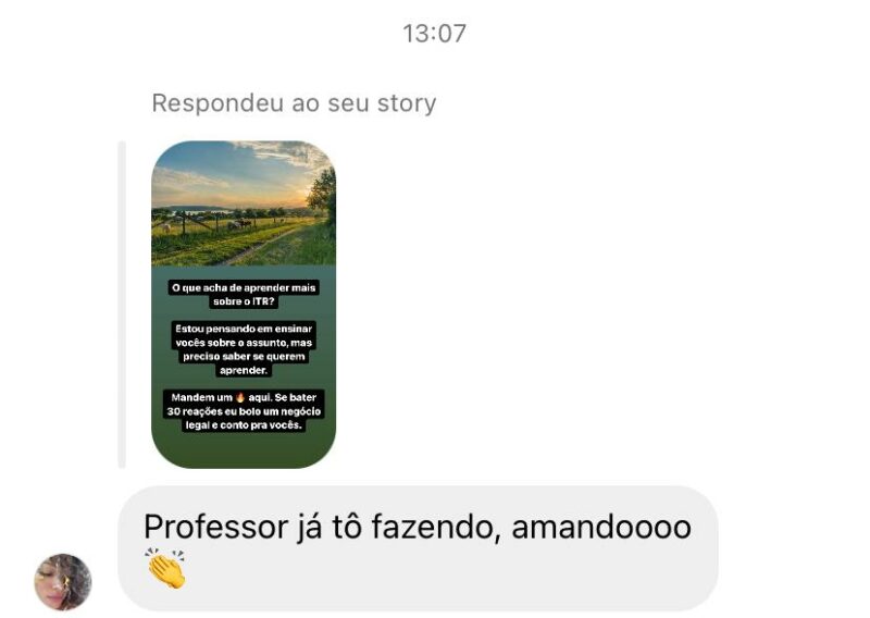 Curso Prático de Imposto sobre a Propriedade Territorial Rural ITR e CCIR depoimento e resultados prints de alunos