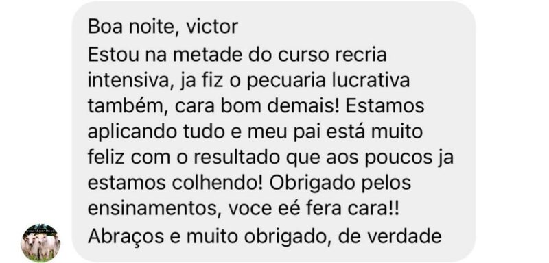 Curso Recria Intensiva depoimento e resultados prints de alunos