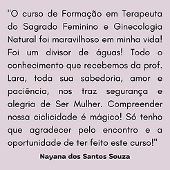 Formação de Terapeutas do Sagrado Feminino e Ginecologia Natural depoimento e resultados prints de alunos