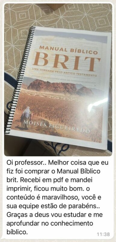 Manual Bíblico BRIT depoimento e resultados prints de alunos