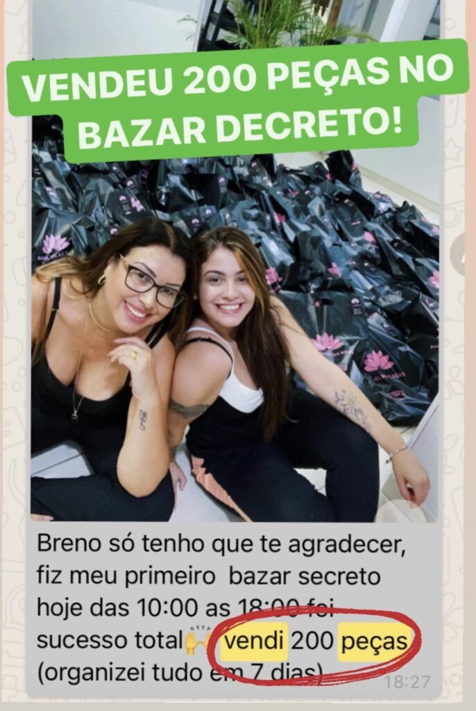 Método Bazar Secreto depoimento e resultados prints de alunos