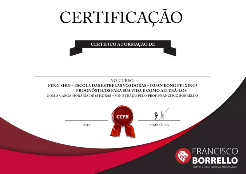 Feng Shui das Estrelas Voadoras certificado mec valido