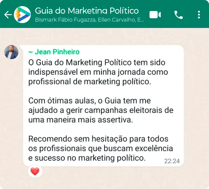 Guia do Marketing Político depoimento e resultados prints de alunos