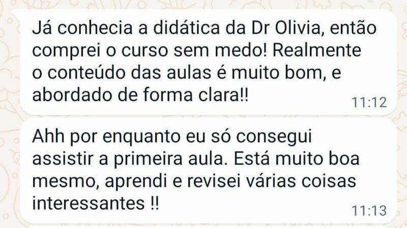 Curso de Psicogeriatria na Prática depoimento e resultados prints de alunos