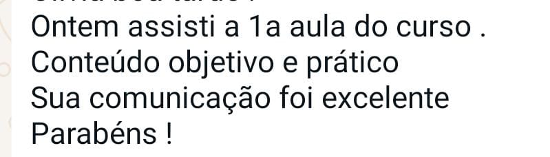 Curso de Psicogeriatria na Prática depoimento e resultados prints de alunos